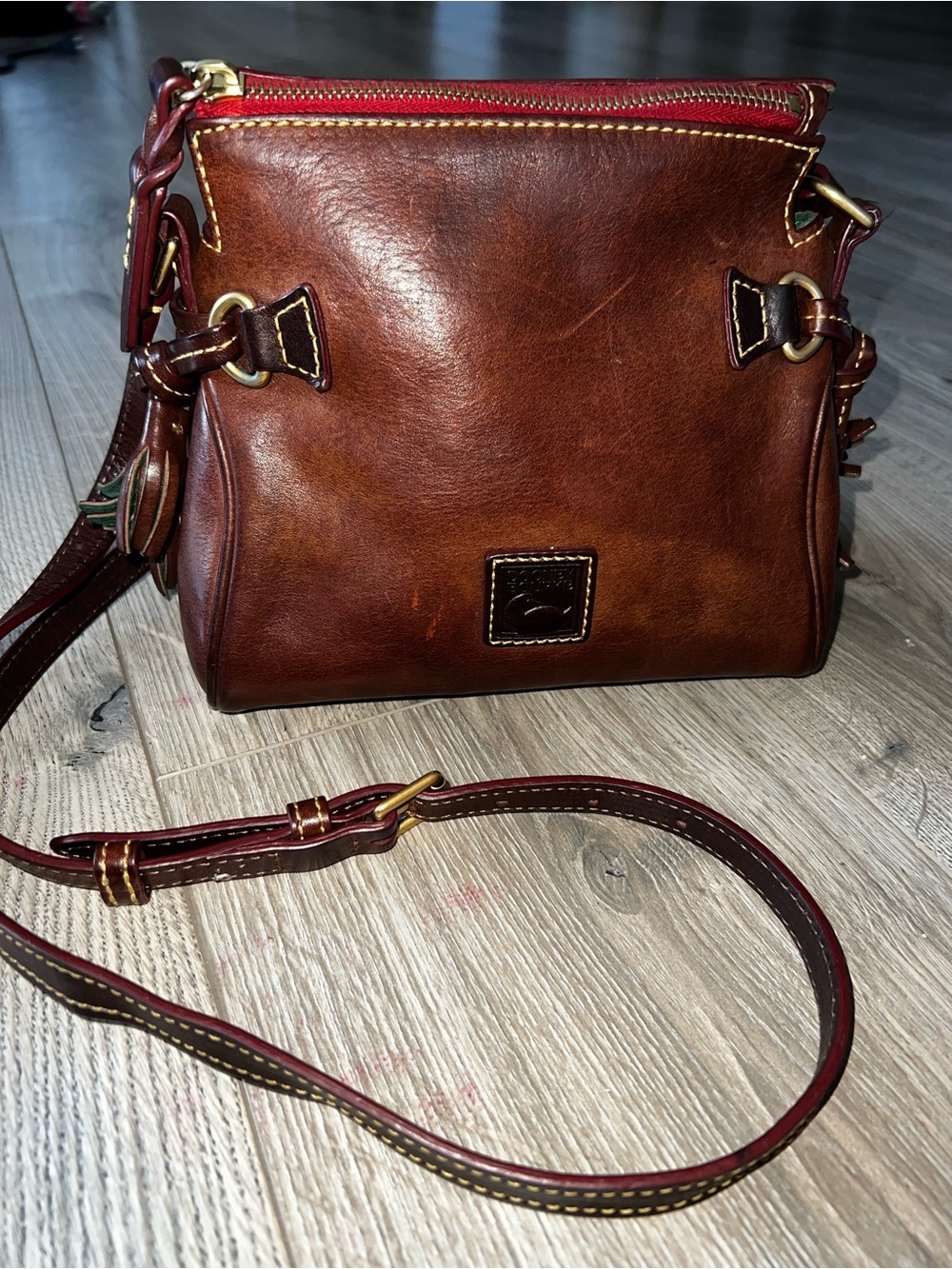 Dooney & Bourke Florentine Vachetta Leather Tassel Crossbody Bag